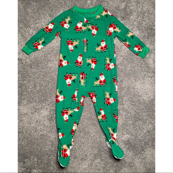 Carters Santa and Reindeer Sleeper - Picture 2 of 4